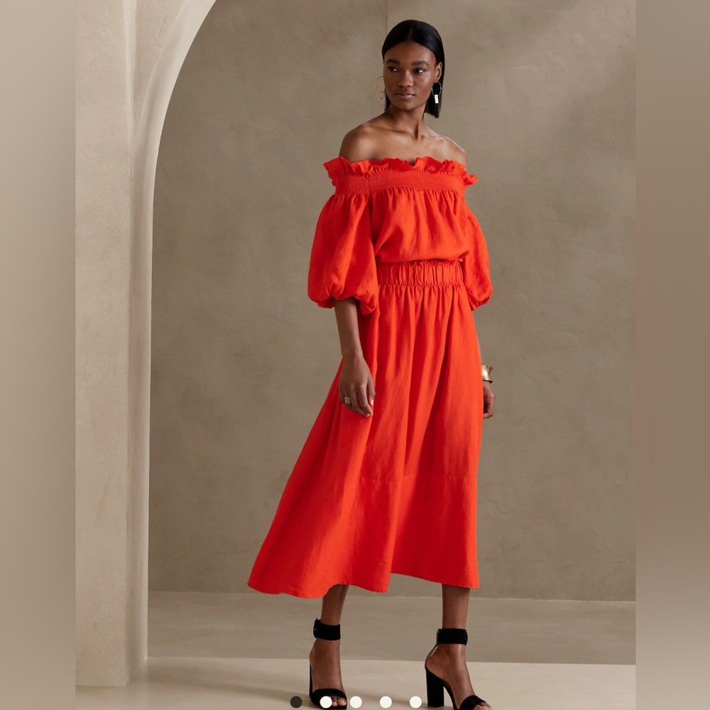 Banana Republic Bria linen midi skirt